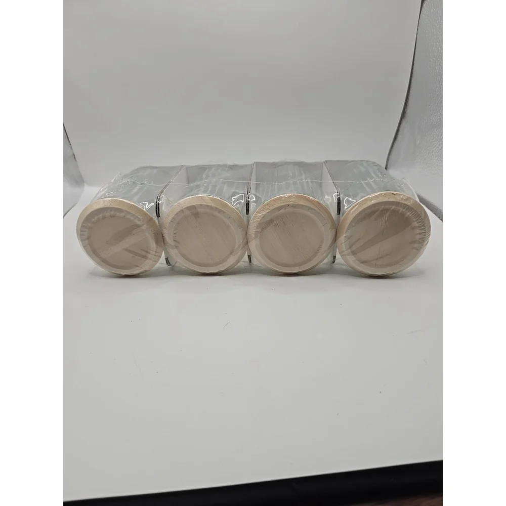 Set of‎ 4 Target Bullseye Small Clear Glass Storage Jars with Lids 7.4 Oz.
